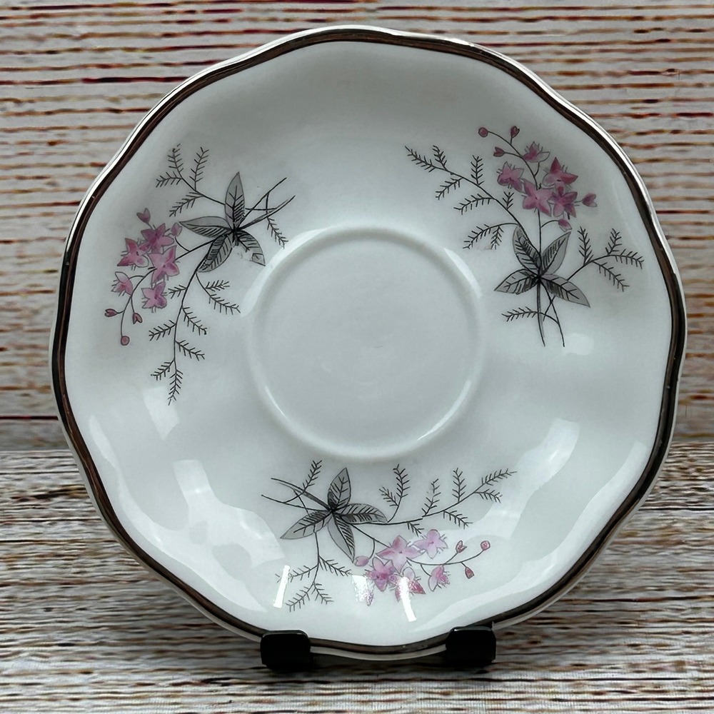 Favolina Karolina‎ Jarolina Poland 3879 Saucer Silver Scalloped Floral 2